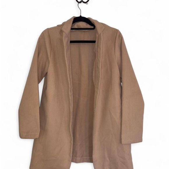 Women's Tan Open Front Coat - Picture 4 of 4